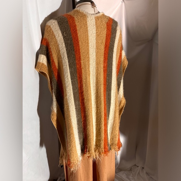 Kori America Striped Open Front Cardigan Vest S/M Boho Fall Layering - Picture 7 of 12